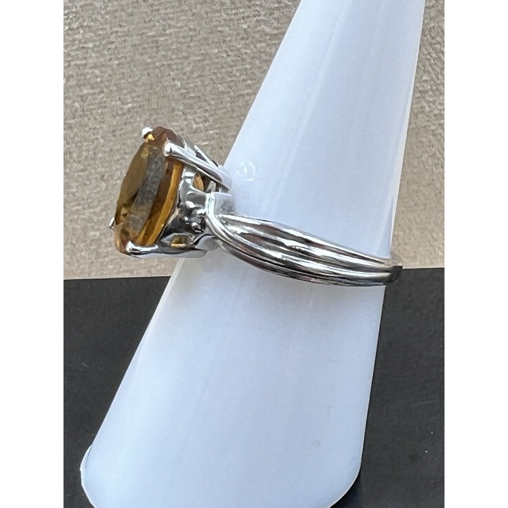 Citrine Gemstone Pendant and Ring 925 Sterling Silver 18" Chain Size 7 Ring - Picture 9 of 16